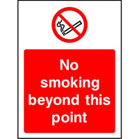 No Smoking beyond this point sign