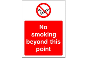 No Smoking beyond this point sign