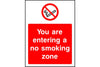 You are entering a no smoking zone safety sign