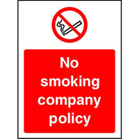 No smoking company policy sign