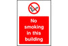 No smoking in this building safety sign