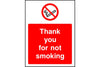 Thank you for not smoking sign