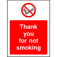Thank you for not smoking sign
