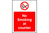 No smoking at counter safety sign