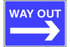 Way Out arrow right sign