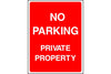 No Parking Private Property sign