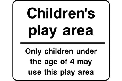 Children's play area with age restriction sign