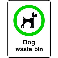 Dog waste bin sign