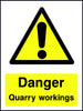 Danger Quarry Workings safety sign