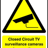 Closed Circuit TV surveillance cameras in operation sign