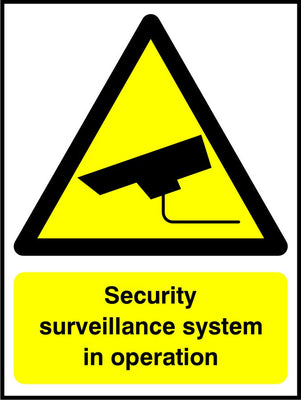 Security surveillance systems in operation sign