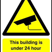 This building is under 24 hour surveillance sign