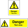 Danger Test Area safety sign