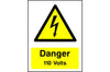 Danger 110 Volts safety sign