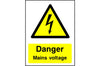 Danger Mains Voltage safety sign