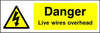 Danger Live Wires Overhead safety sign