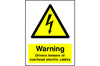 Warning Drivers Beware of  Overhead Electric Cables safety sign