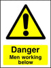 Danger Men Working Below sign