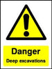 Danger Deep Excavations safety sign