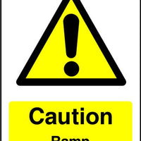 Caution Ramp safety sign