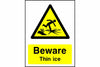 Beware Thin ice sign