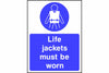 Life jackets must be worn safety sign
