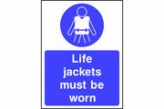 Life jackets must be worn safety sign