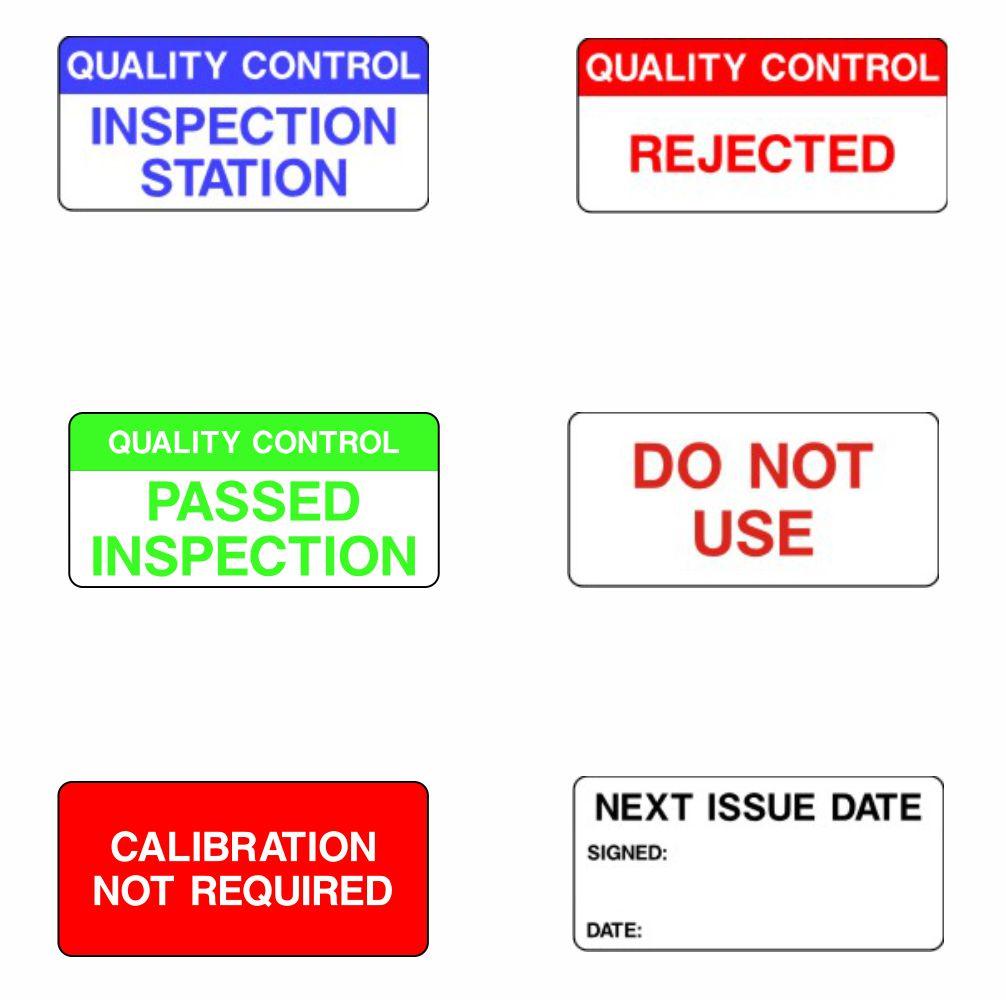 Shop Quality Control Stickers Quality Control Labels at SK Signs ...