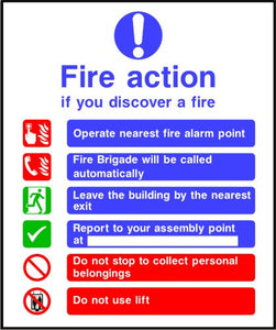 Fire Action Notice safety signs