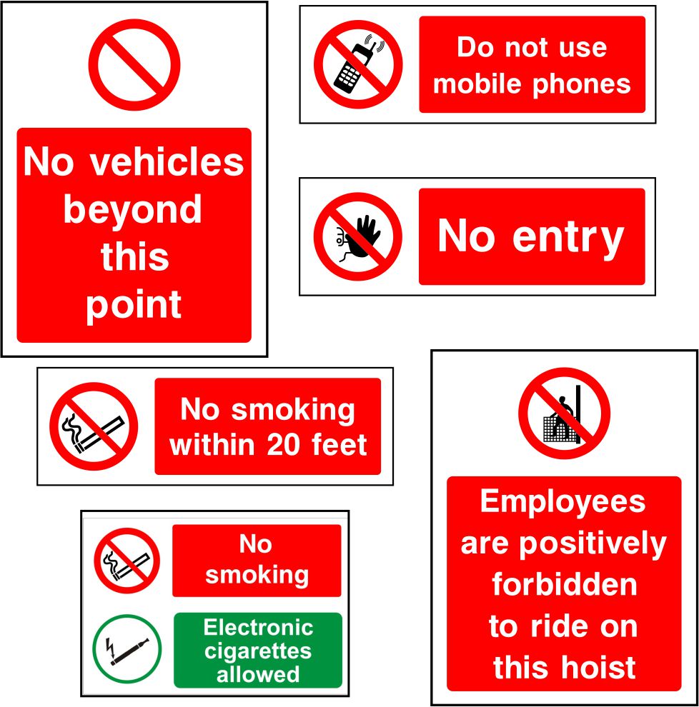 Prohibitin Sign Shop Prohibition Safety Signs at SK Signs & Labels Ltd
