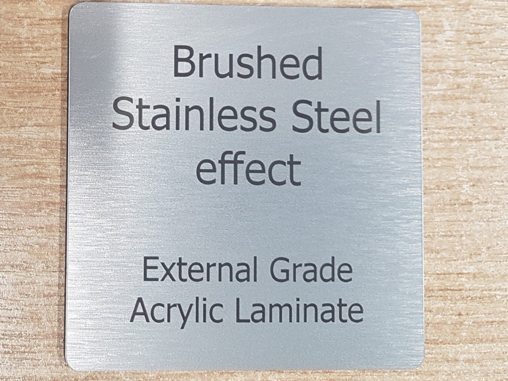 Metallic Inlay Sign Exterior Grade Metal effect engraved acrylic laminate sign 300mm x ...