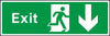 Exit Running Man and Arrow Down Sign