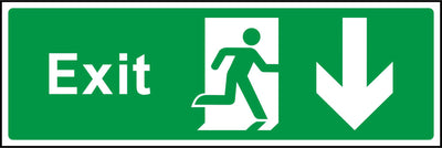 Exit Running Man and Arrow Down Sign