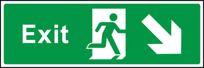 Exit Running Man and Arrow Down Right Sign