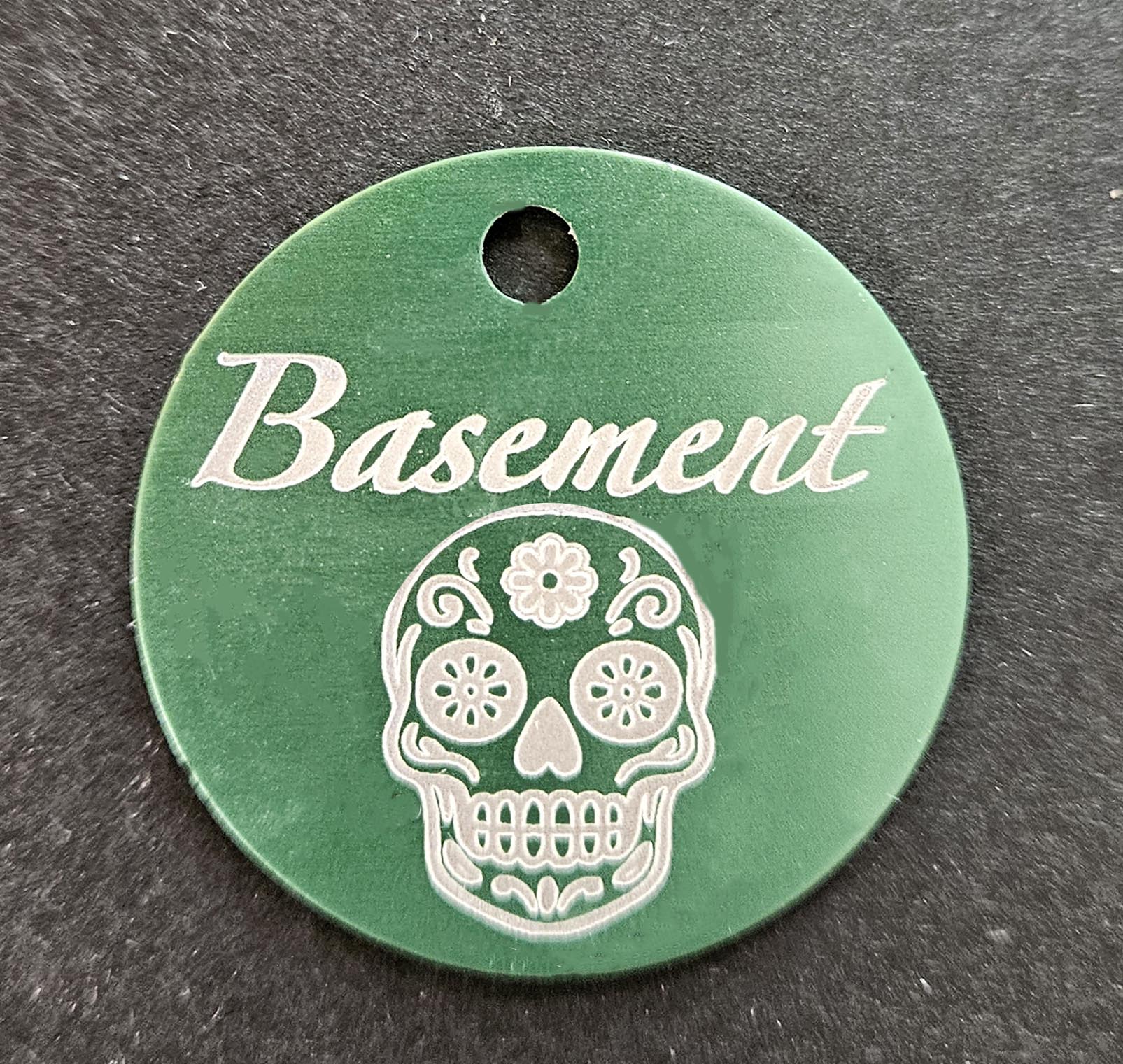 Engraved 35mm Green Aluminium Disc | SK Signs & Labels