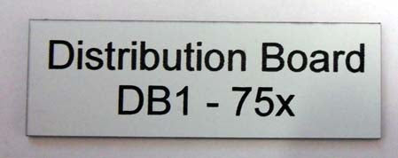 Engraved label 75mm x 25mm