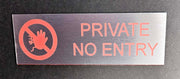 250mm x50mm Exterior Brushed steel effect sign