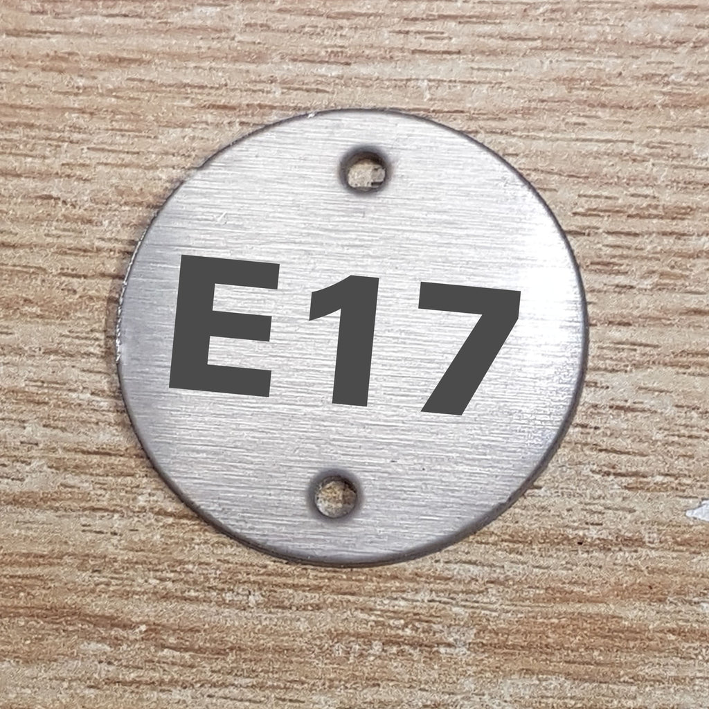 Engraved 34mm Brushed Stainless Steel Disc | SK Signs & Labels