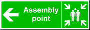 Assembly Point with Arrow Left Sign