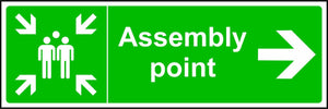 Assembly Point with Arrow Right Sign
