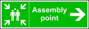 Assembly Point with Arrow Right Sign | SK Signs & Labels