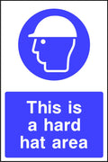 This is a hard hat area safety sign