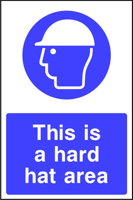 This is a hard hat area safety sign