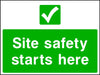 Site safety starts here sign