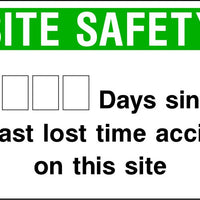Days since last accident site safety sign