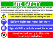 Site safety construction work in progress multi message sign