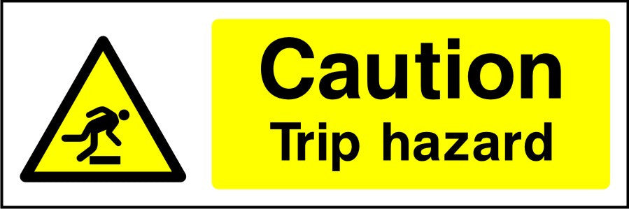 Caution Trip hazard safety sign