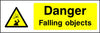 Danger Falling objects safety sign