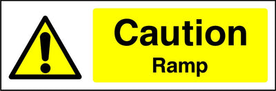 Caution Ramp site safety sign