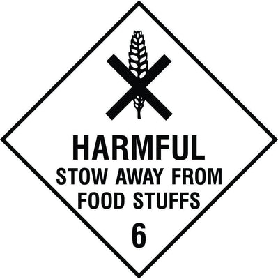 Harmful stow away from food stuffs diamond sign